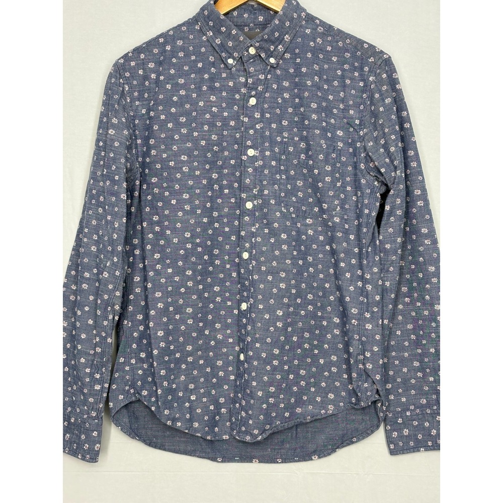 Bonobos Button Down Shirt Mens Blue Ditsy Floral‎ Print Slim Fit Long Sleeve M